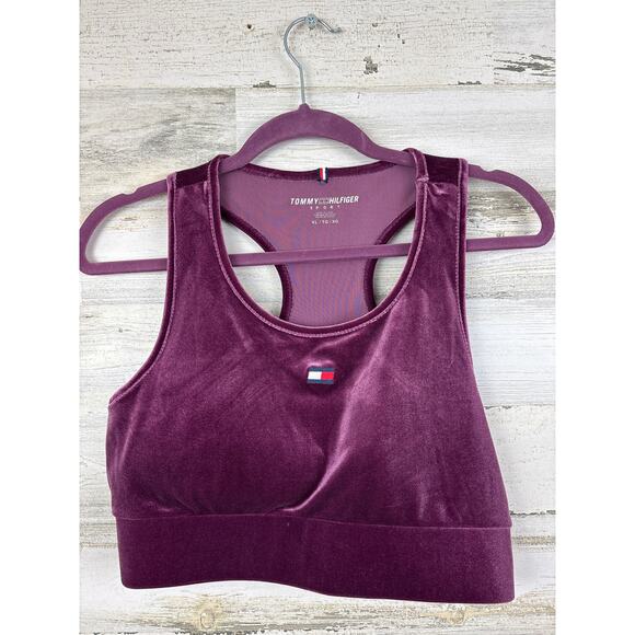 Tommy Hilfiger Sport Women’s XL Purple Velvet Racerback Sports Bra NWT - Picture 2 of 6